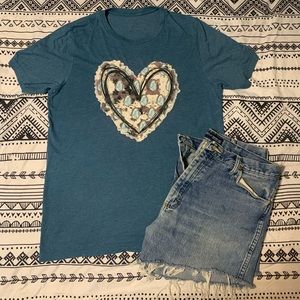 Cow print heart T-shirt